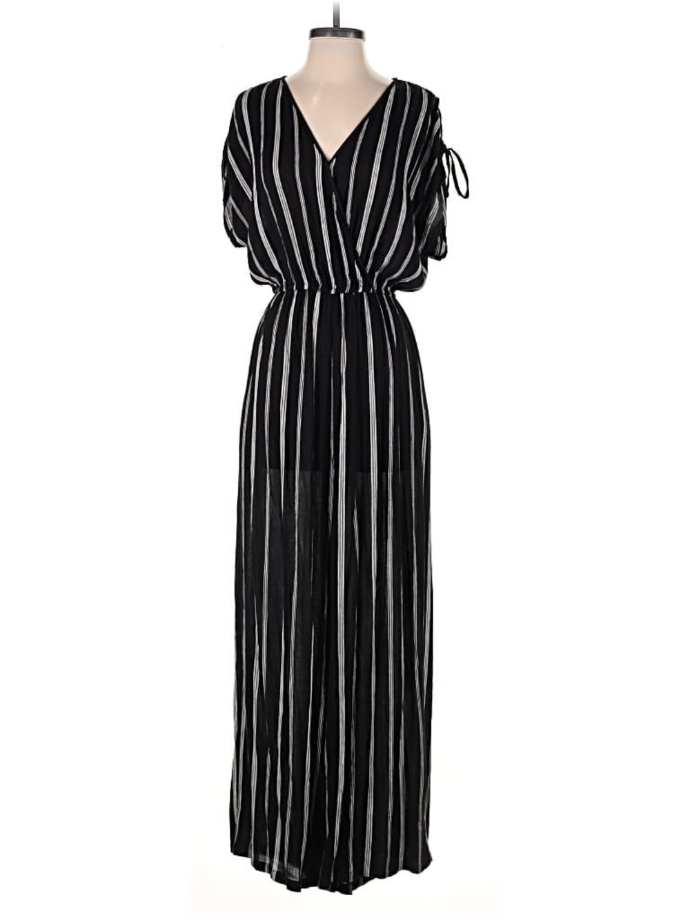 Striped Black V-Neck Women’s Jumpsuit/Romper